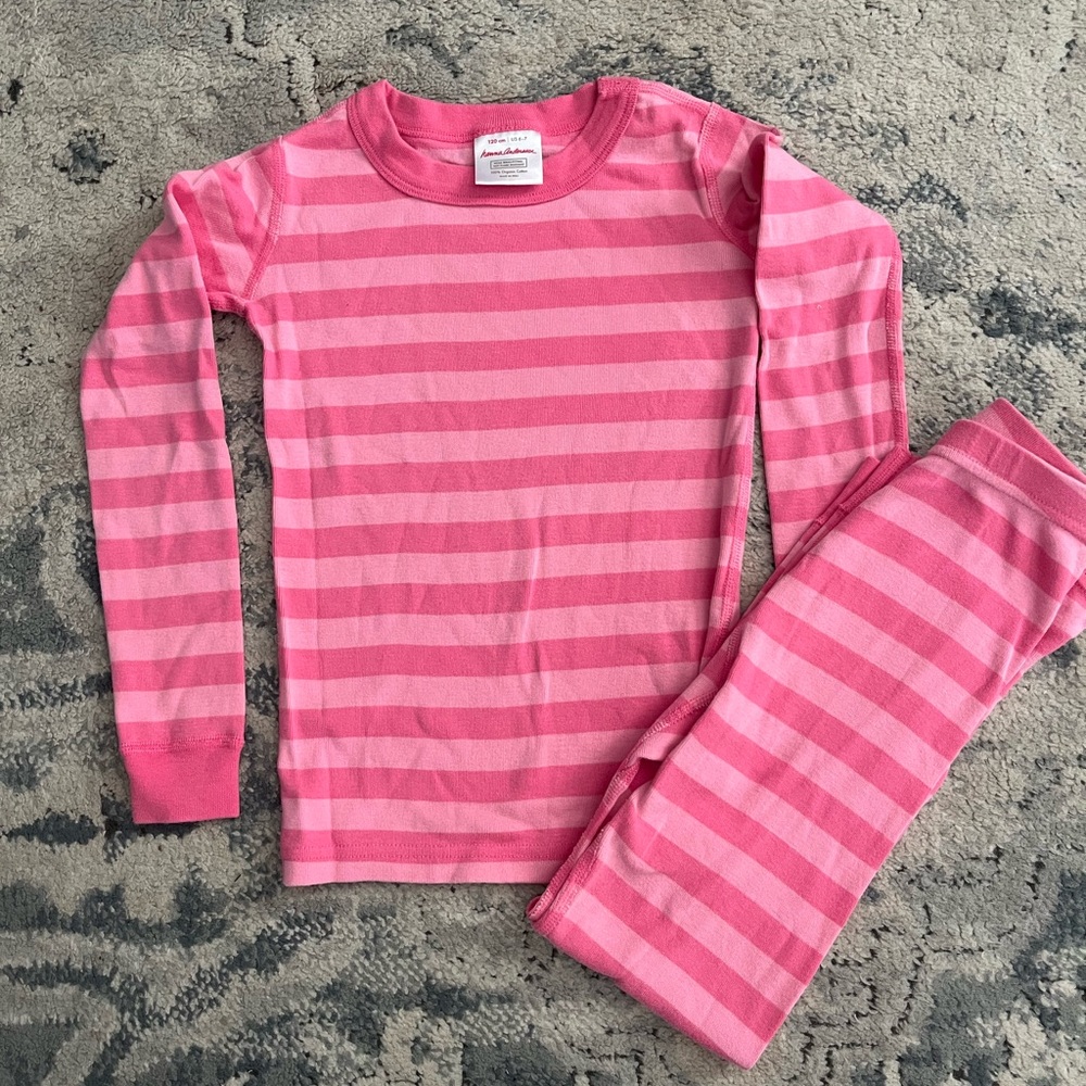 Hanna Andersson Pink Striped Kids Pajamas